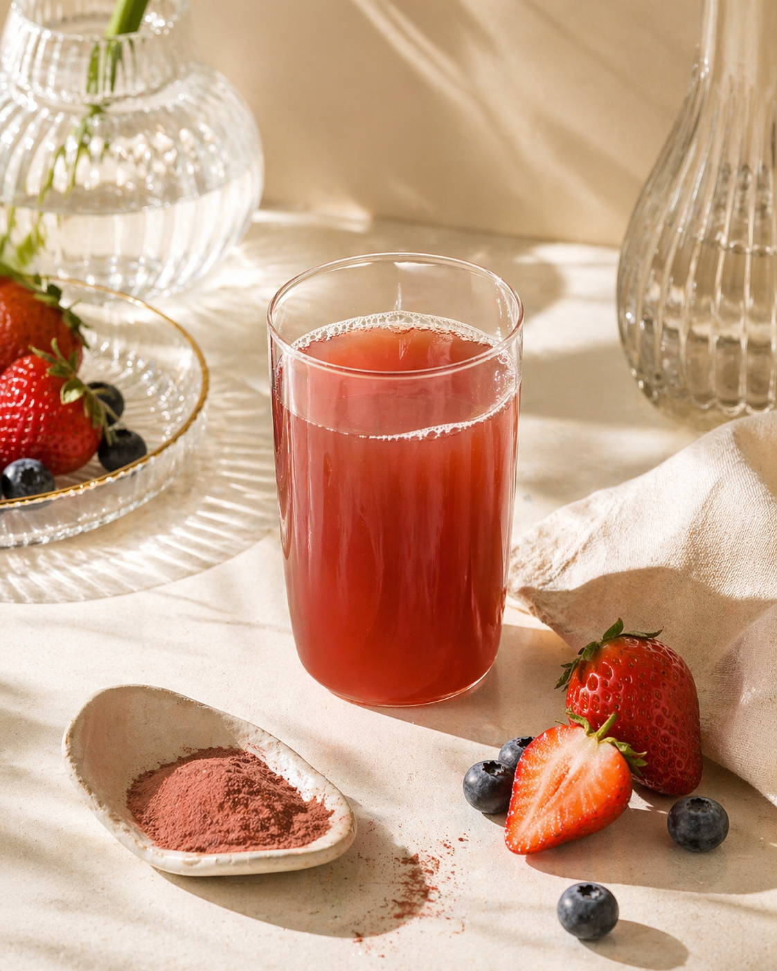 Prepared SuperSkin drink shown in the original product gallery